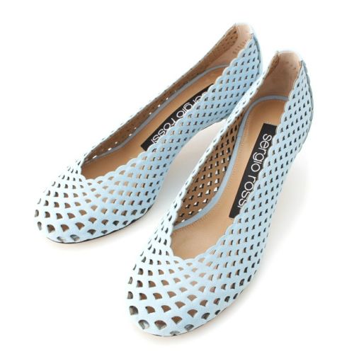 セルジオロッシ スエード SR Micro Mermaid パンプス ブルーパラダイス 34 1/2