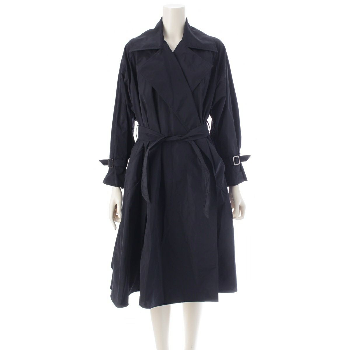 マックスマーラ ベルテッド ロング コート アウター 102601996 ネイビー J34