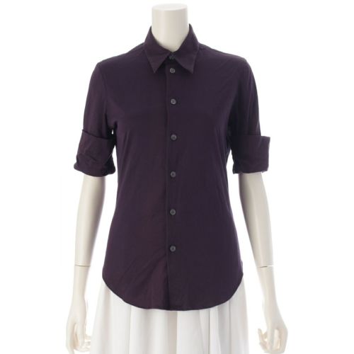 ヘルムートラング 本人期 デザインスリーブ 半袖シャツ トップス パープル 40