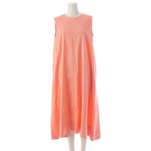 ドゥロワー 22 SUMMER Aライン ロング ノースリーブ ワンピース ドレス 6526-234-1363 サーモンピンク 36