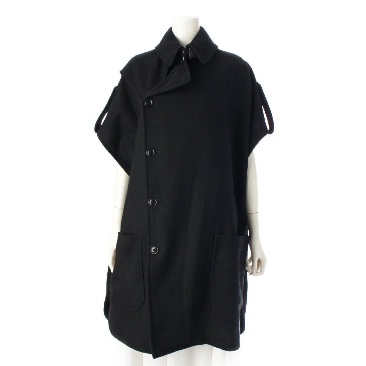 ワイズ ヨウジヤマモト ウール ポンチョ マント ポンチョ アウター YQ-C41-131 ブラック 2
