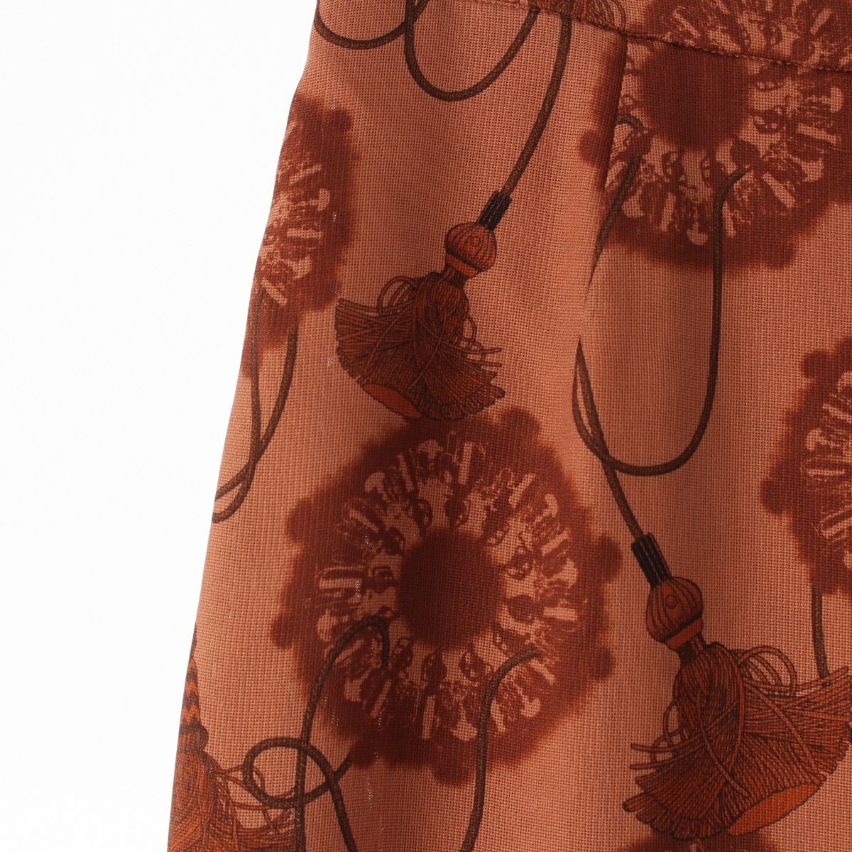 美品　エルメス　スカート　36ブラウン系 牛革　レザー エルメス 22SS シルク スカート ブラウン 36 | 中古通販 retro.jp