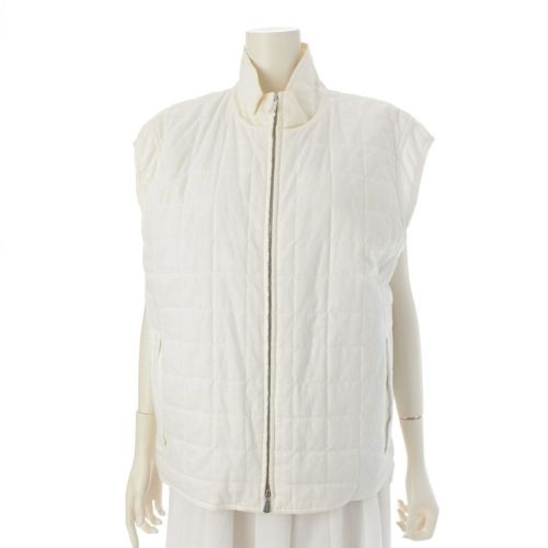 ロロピアーナ リネン コットン キルティング ベスト ホワイト L