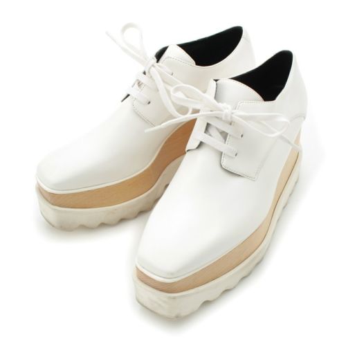 ステラマッカートニー エリス レザー プラットフォーム ダービー シューズ 363997 ホワイト 35