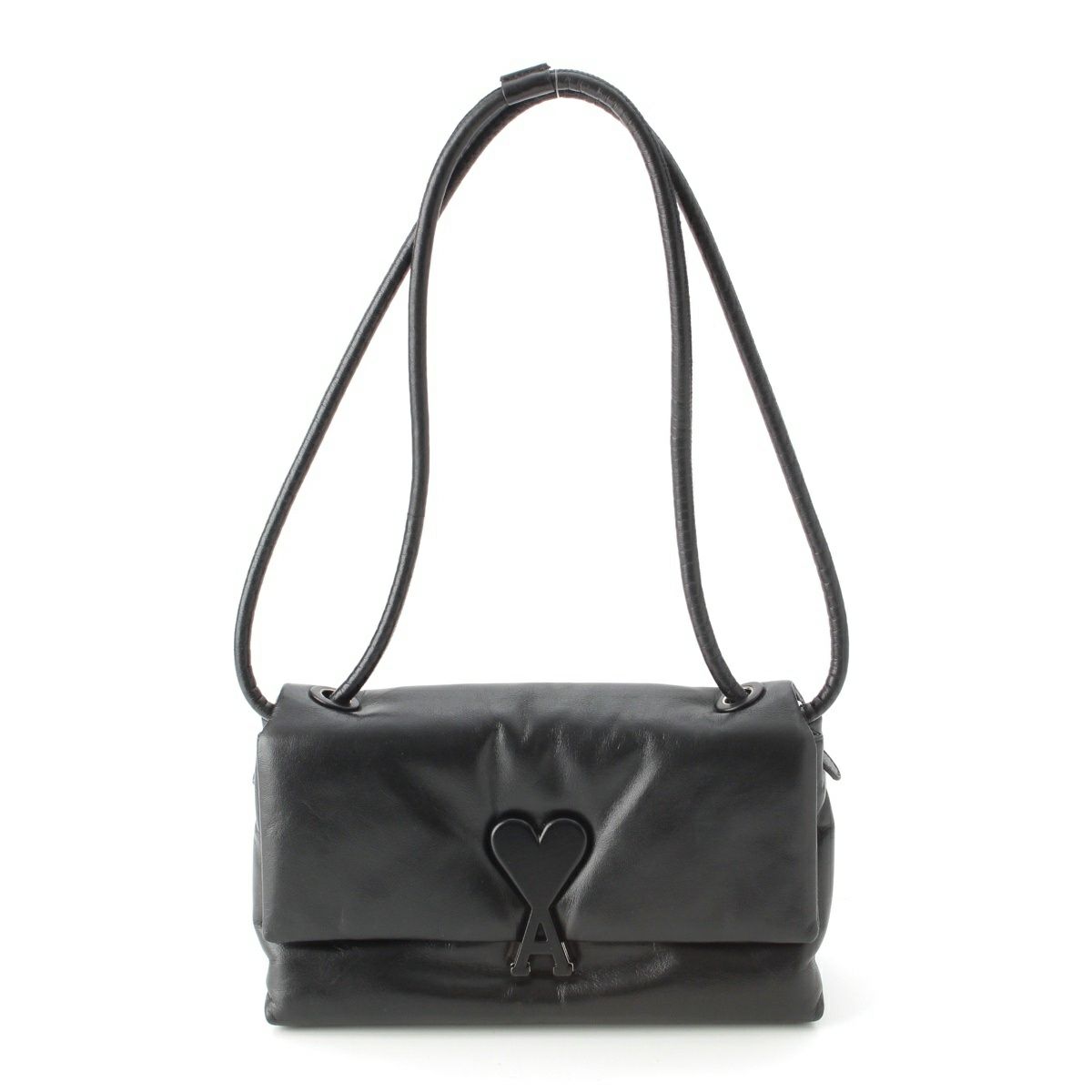アミパリス レザー Voulez-Vous フラップ ショルダーバッグ ブラック