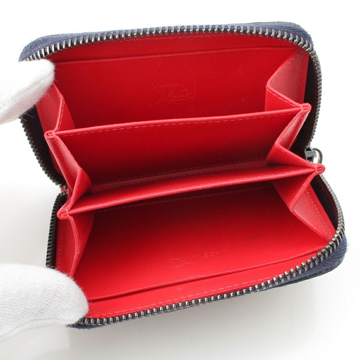 クリスチャンルブタン デニム パネトーネ スタッズ コンパクト