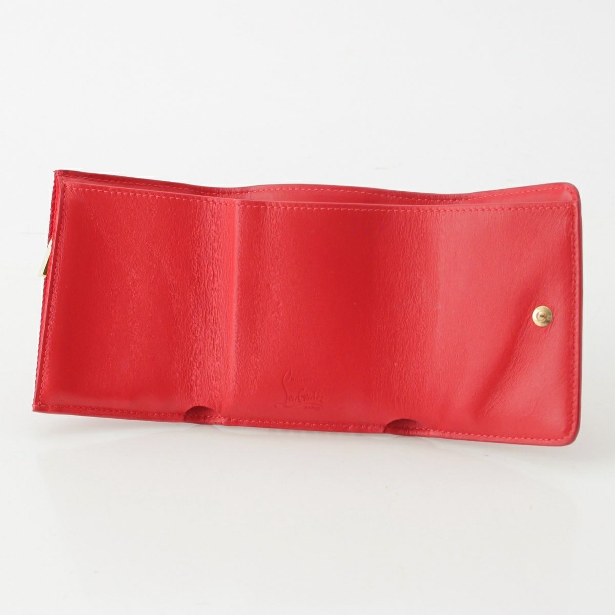 【新品未使用】クリスチャンルブタン　三つ折り財布　レッド クリスチャンルブタン Christian Louboutin 財布 三つ折り財布