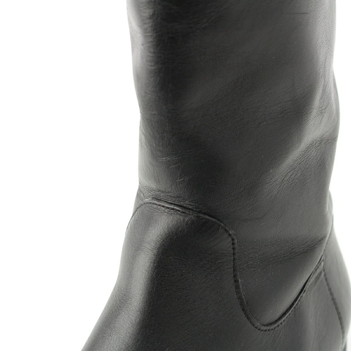 バーバリー レザー ノバチェック ロング ブーツ シューズ ブラック 36