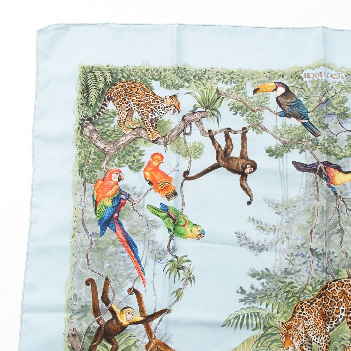 エルメス カレ90 EQUATEUR 赤道直下 シルク スカーフ ブルー | 中古