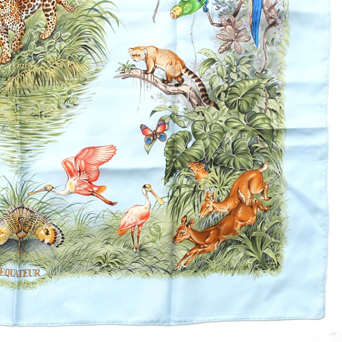 エルメス カレ90 EQUATEUR 赤道直下 シルク スカーフ ブルー | 中古