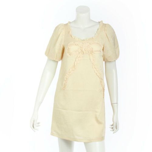 ジルスチュアート JILL STUART ストライプ ワンピース チュニック ベージュ 2