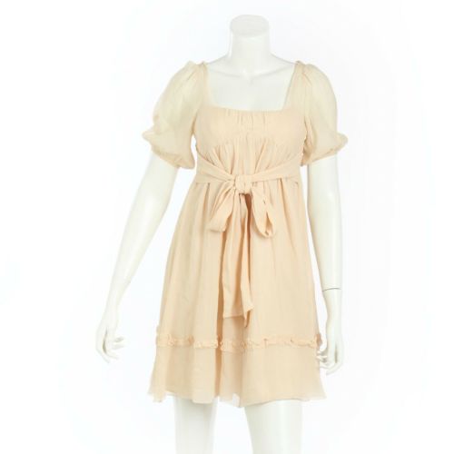 ジルスチュアート JILL STUART シフォン ウエストリボン ワンピース ピンクベージュ 0