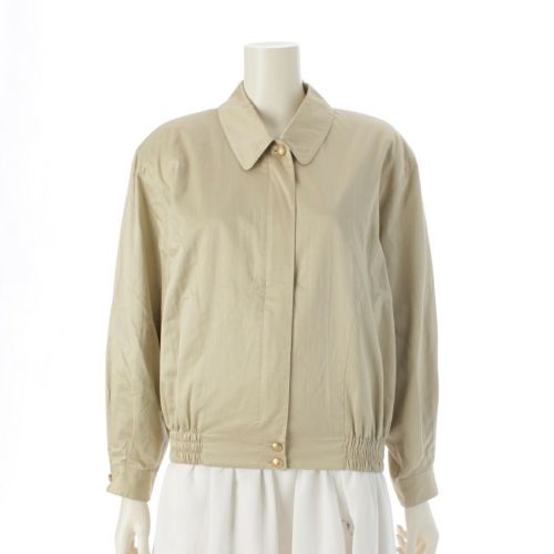 バーバリーズ 90s コットン スウィングトップ ジップアップ ブルゾン アウター ベージュ ワンサイズ