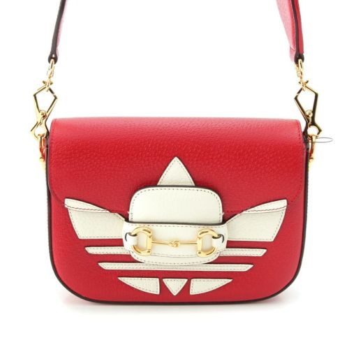 グッチ アディダス レザー ホースビット ロゴ ショルダーバッグ 658574 レッド