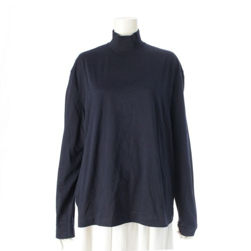 プラダ 24年 ハイネック バックジップ 長袖 Tシャツ カットソー トップス DNA91H ネイビー XL