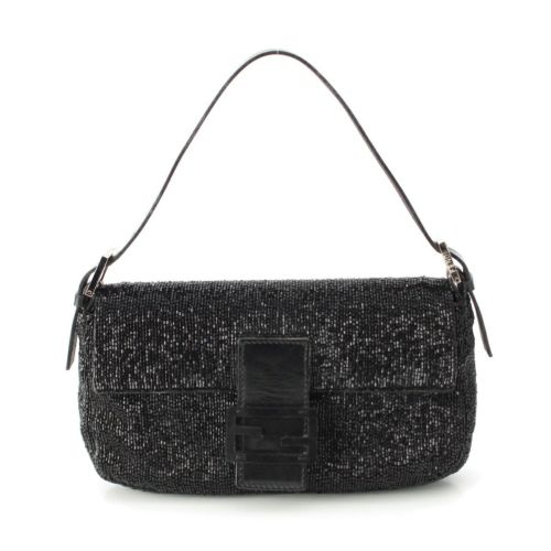 フェンディ ビーズ マンマバケット ショルダーバッグ ブラック