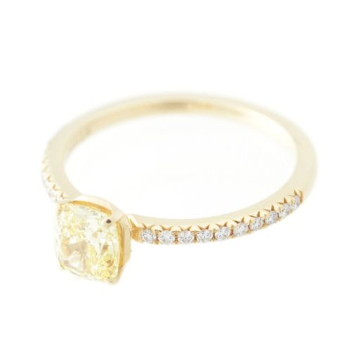 ティファニー ノヴォ イエロー ダイヤモンド パヴェ 主石0.81ct 脇石0.9ct エンゲージメント リング 指輪 ジュエリー Au750 ゴールド 総重量2.2g