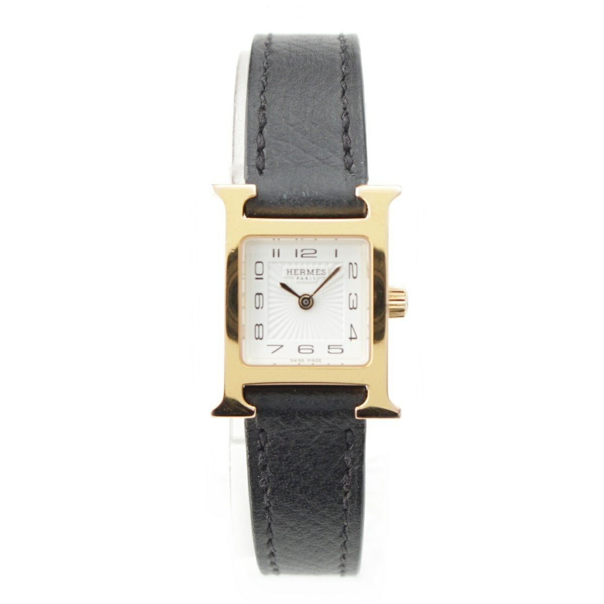 【動作確認済】HERMES エルメス Hウォッチ PM HH1.101 ゴールド エルメス Hウォッチ 腕時計 ホワイト文字盤 HH1.101 ゴールド | 中古