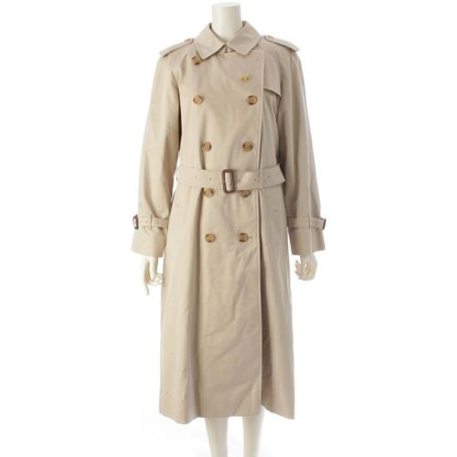 バーバリー コットン混 ベルト ライナー付き ロング トレンチコート アウター ベージュ