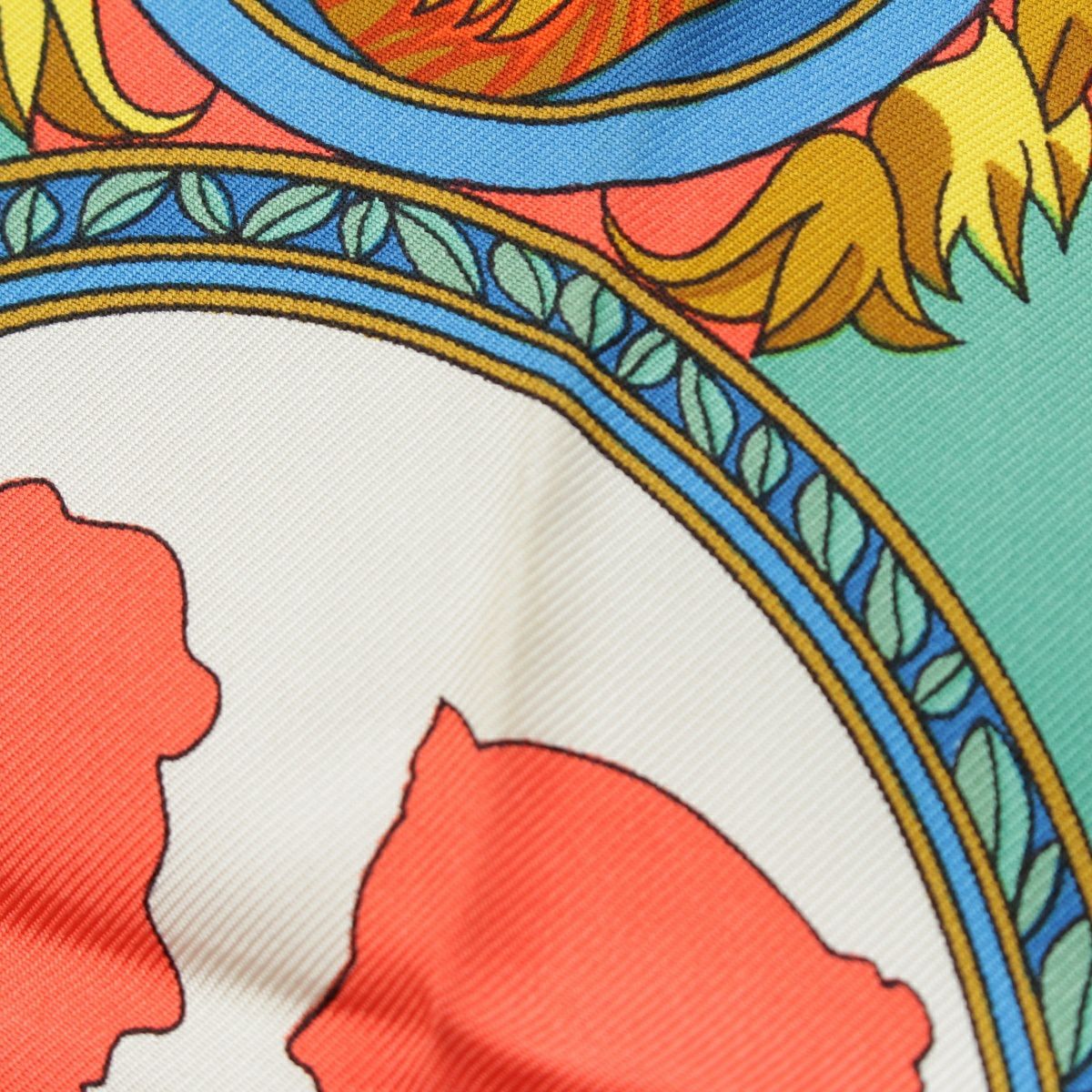 エルメス カレ90 シルク 仏英同盟 スカーフ レッド マルチカラー