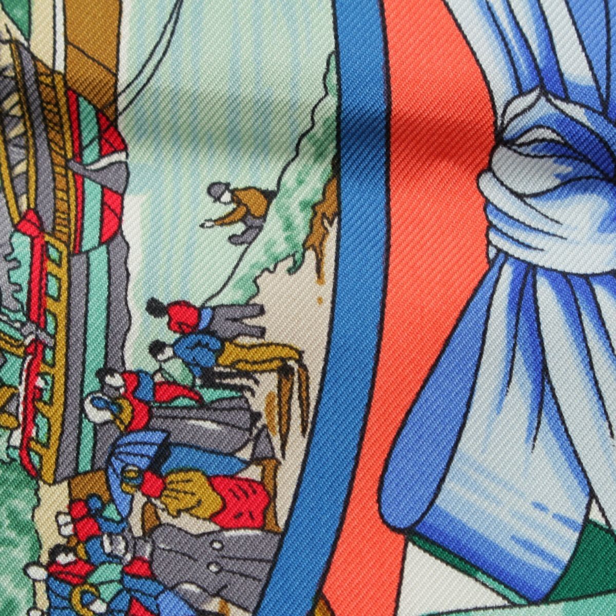 エルメス カレ90 シルク 仏英同盟 スカーフ レッド マルチカラー