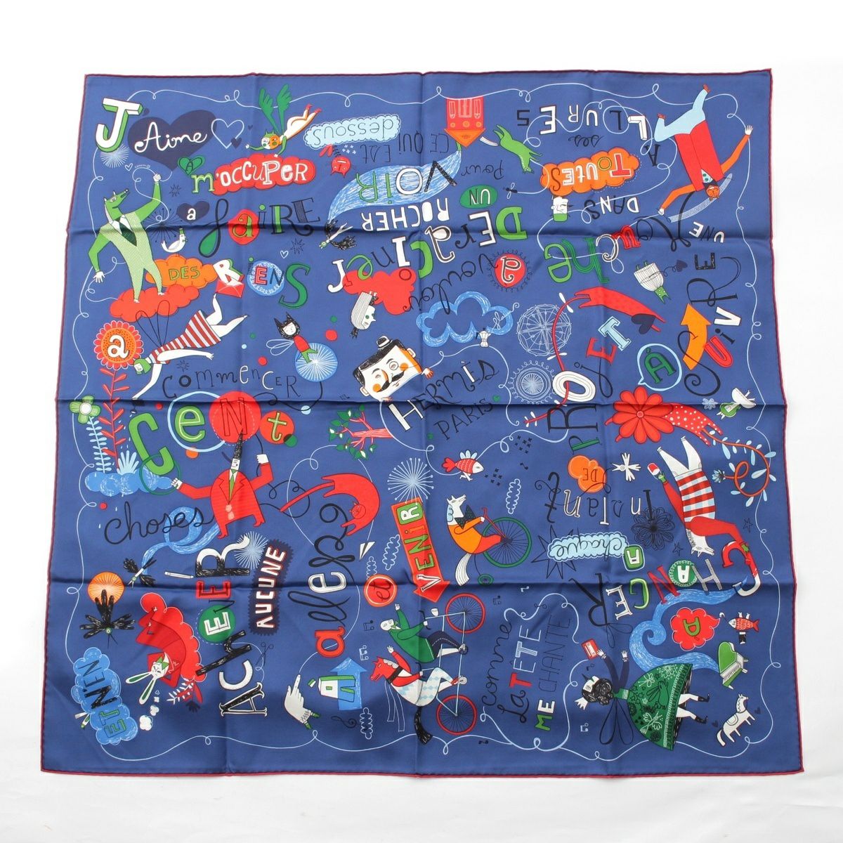 エルメス カレ90 Les Confessions 告白 スカーフ シルク エルメス カレ90 シルク 告白 Les Confessions スカーフ ブルー系