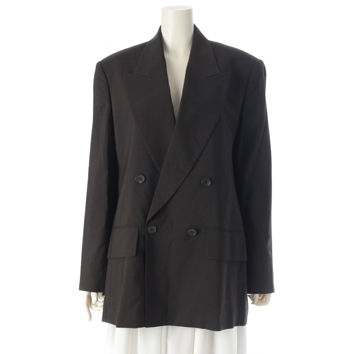 コラム COLUMN PERMANENT 3PATCH JACKET ウール レーヨン ダブル テーラードジャケット アウター 51-140-04-010005 ブラック 38