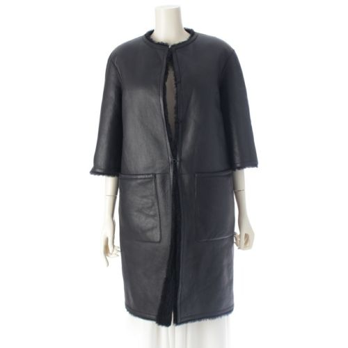 ディオール ラムスキン CDロゴ Bee ビー ムートンコート コート 248M35AL840 ブラック 40