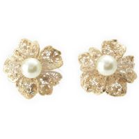 ディオール Tribales フラワー パール ピアス ゴールド | 中古通販