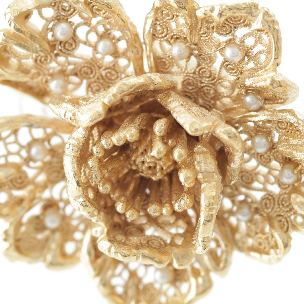 ディオール Tribales フラワー パール ピアス ゴールド | 中古通販