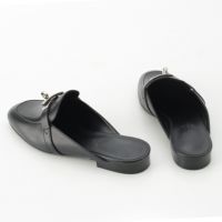 エルメス オズ レザー ケリー金具 ミュール サンダル ブラック 36 1/2