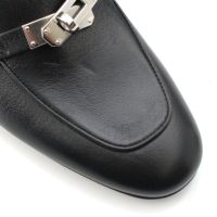 エルメス オズ レザー ケリー金具 ミュール サンダル ブラック 36 1/2