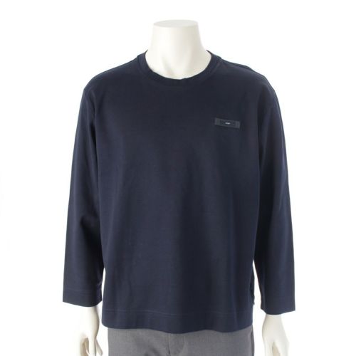 フェンディ 23年 コットン ロゴパッチ 長袖 カットソー トップス 12CPF ネイビー L