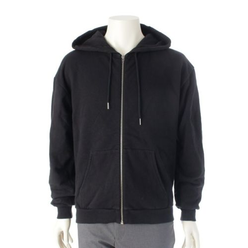 セリーヌ コットン フードロゴ ジップアップ パーカー トップス 2Y497052H ブラック XS