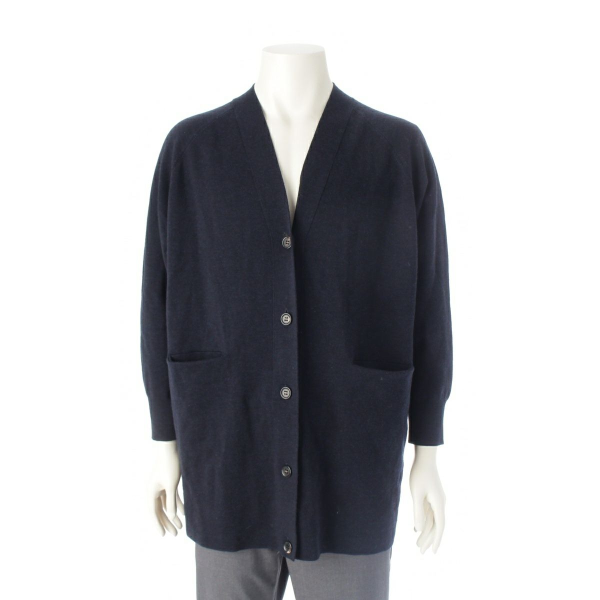 エブール ウール ライトウール ミラノニット カーディガン 9950800004 ネイビー 38