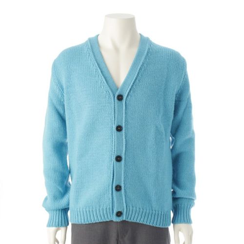 マルニ 23SS バックエンブロイダリーロゴ Vネック ニット カーディガン セーター トップス CDMG0099A0 ブルー 48