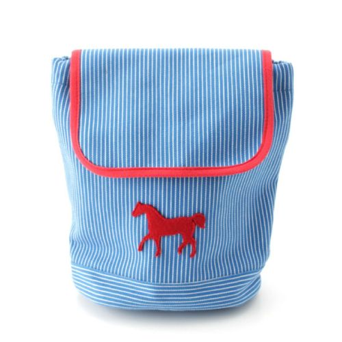 エルメス コットン キャンバス ストライプ カヴァルカラー リュック デイパック ブルー