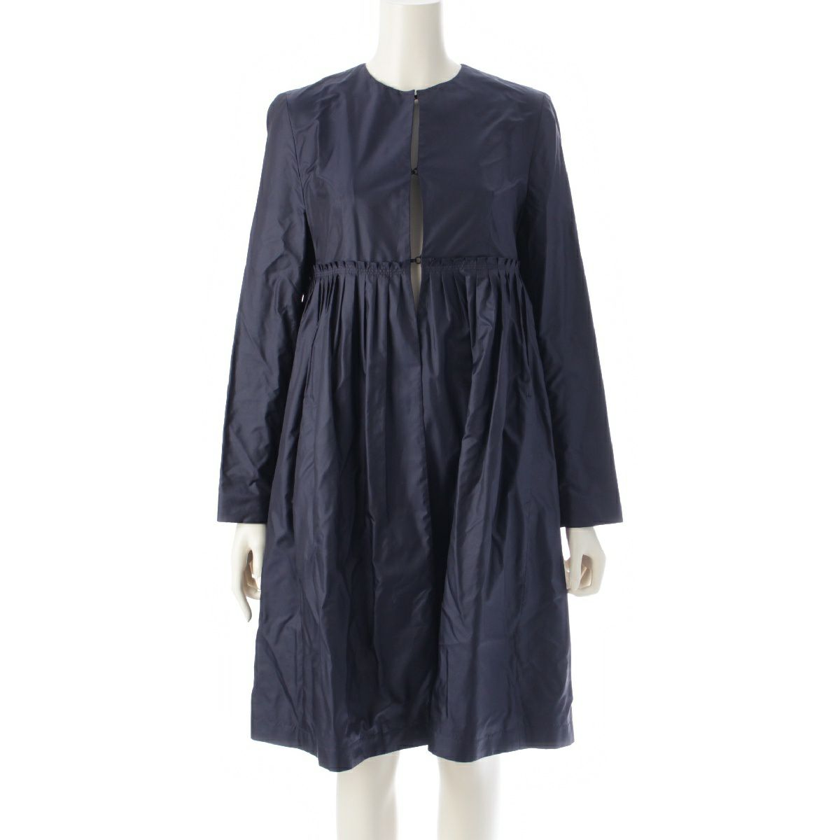 ヨーコチャン クルーネック 長袖 ワンピース YEC-318-004 ネイビー 36