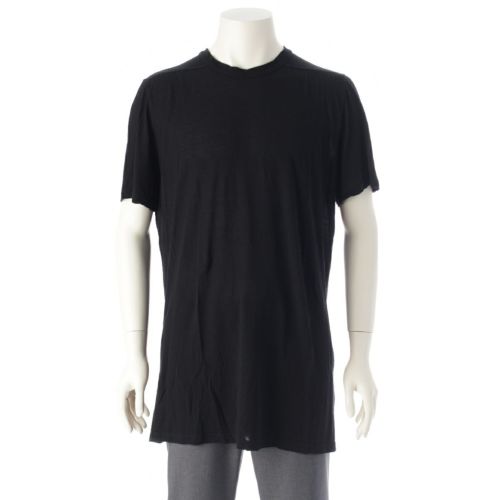 リックオウエンス 23AW シルク混 EDFU LEVEL TSHIRT クルーネック カットソー Tシャツ RU02C7264 ブラック XL