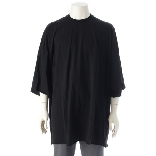 リックオウエンス 21AW コットン TOMMY ROLLUP OVERSIZED トミーロールアップオーバーサイズ 半袖Ｔシャツ カットソー RR02A5205 ブラック F