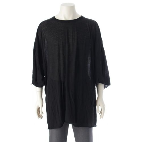 リックオウエンス 24SS コットン TOMMY T トミーTシャツ シアーカットソー カットソー RR01D3283 ブラック F