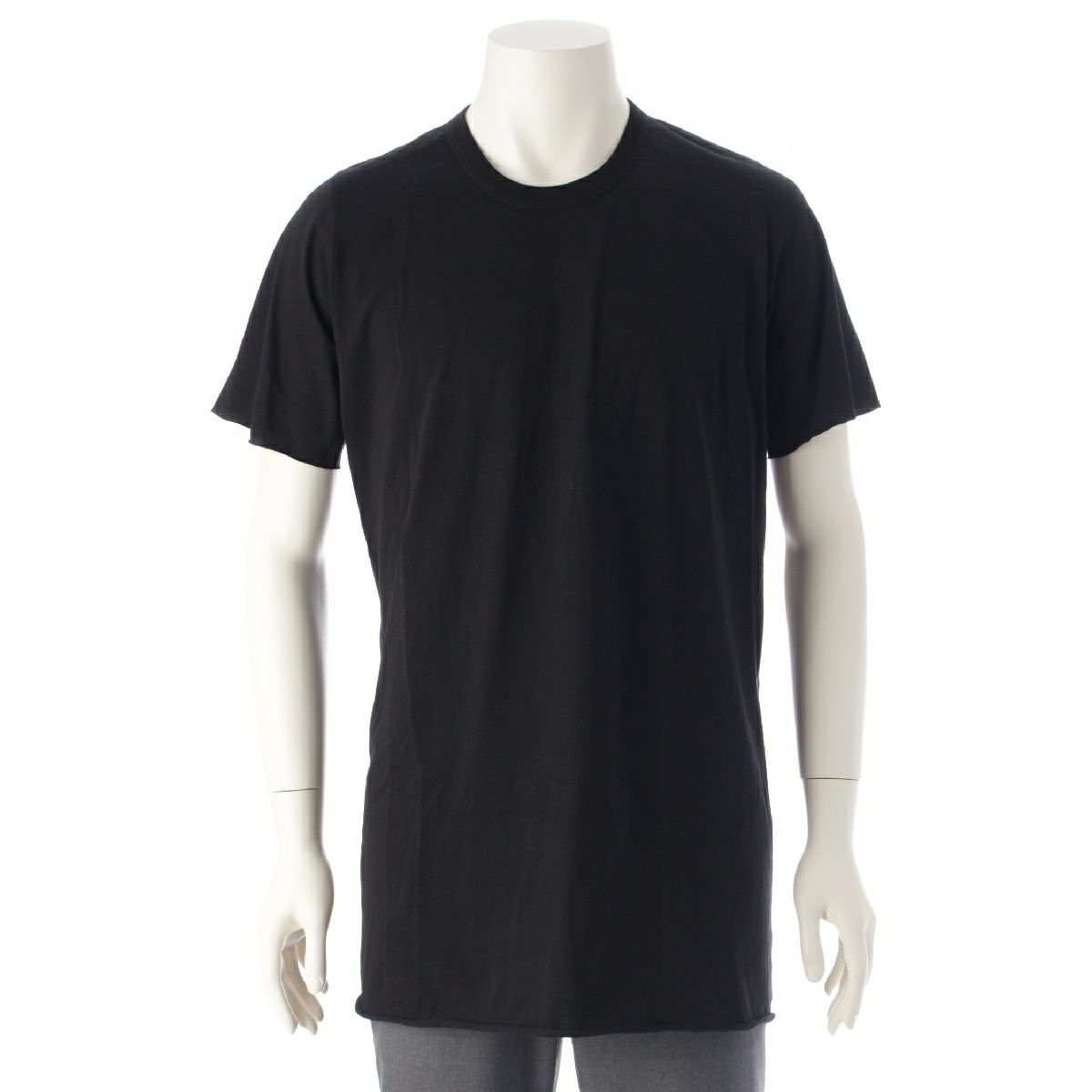 リックオウエンス 23AW コットン BASIC SS T ベーシックショートスリーブTシャツ クルーネック 半袖Ｔシャツ カットソー RU02C7251 ブラック XL