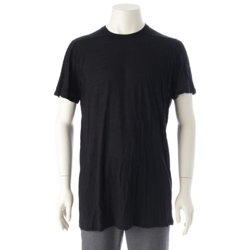リックオウエンス 21AW シルク混 LEVEL T レベルTシャツ クルーネック 半袖Ｔシャツ カットソー RU02A5264 ブラック XL