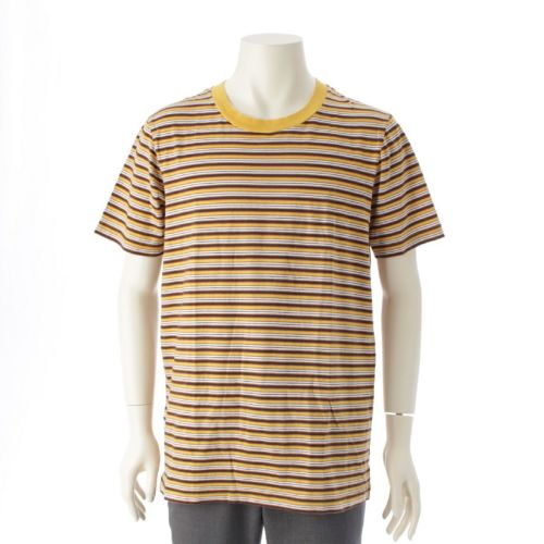 マルニ 22SS コットン ボーダー切替 クルーネック 半袖Ｔシャツ トップス カットソー マルチカラー イエロー系 56