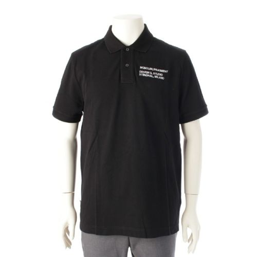 モンクレール ジーニアス フラグメント MAGLIA POLO MANICA CORTOA コットン 刺繍 ポロシャツ 半袖 トップス ブラック S