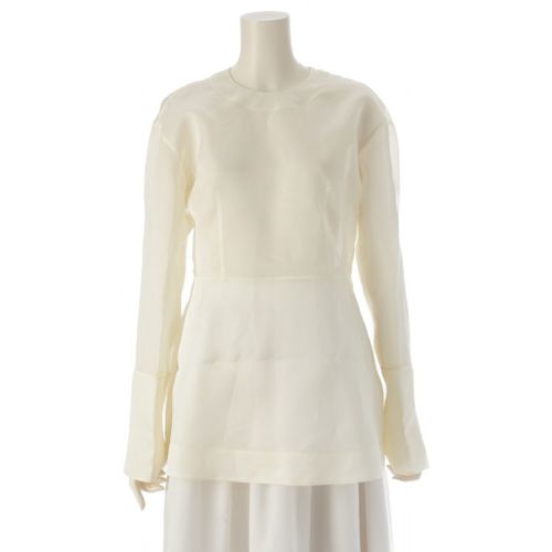 ブラミンク 24SS シルク オーガンジー ブラウス トップス 7921-230-0286 ホワイト 36