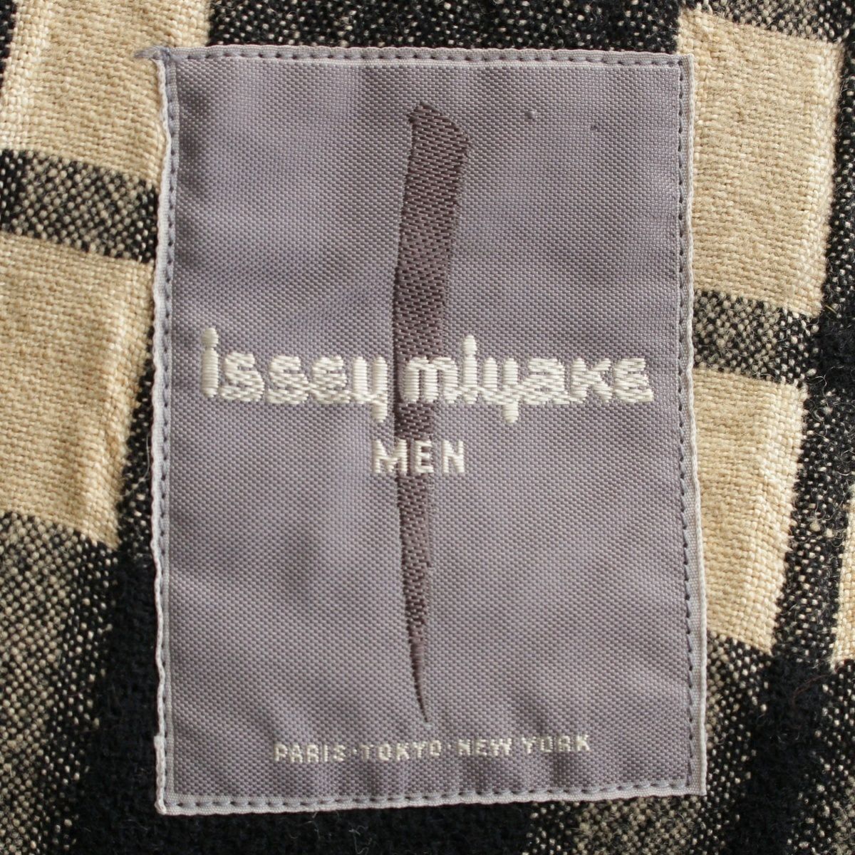 【希少】１９８０ｓイッセイミヤケ　筆タグ　麻１００％リネンテーラードジャケット 希少】1980sイッセイミヤケ 筆タグ 麻100％リネンテーラード