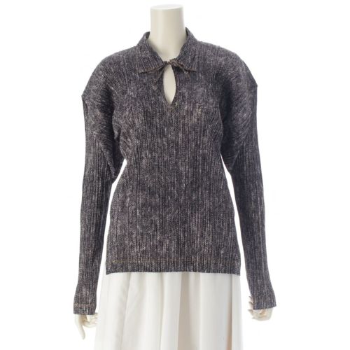 プリーツプリーズ イッセイミヤケ デニム転写 トップス 長袖 PP92-JK073 ブラック 4