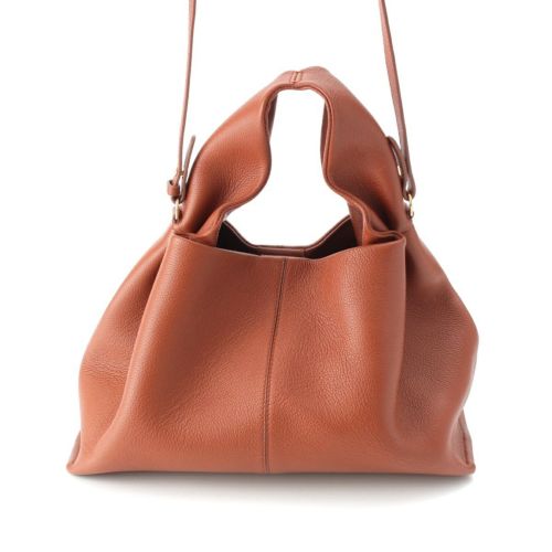 ポレーヌ ヌメロ ヌフ 2WAY ハンドバッグ キャメル