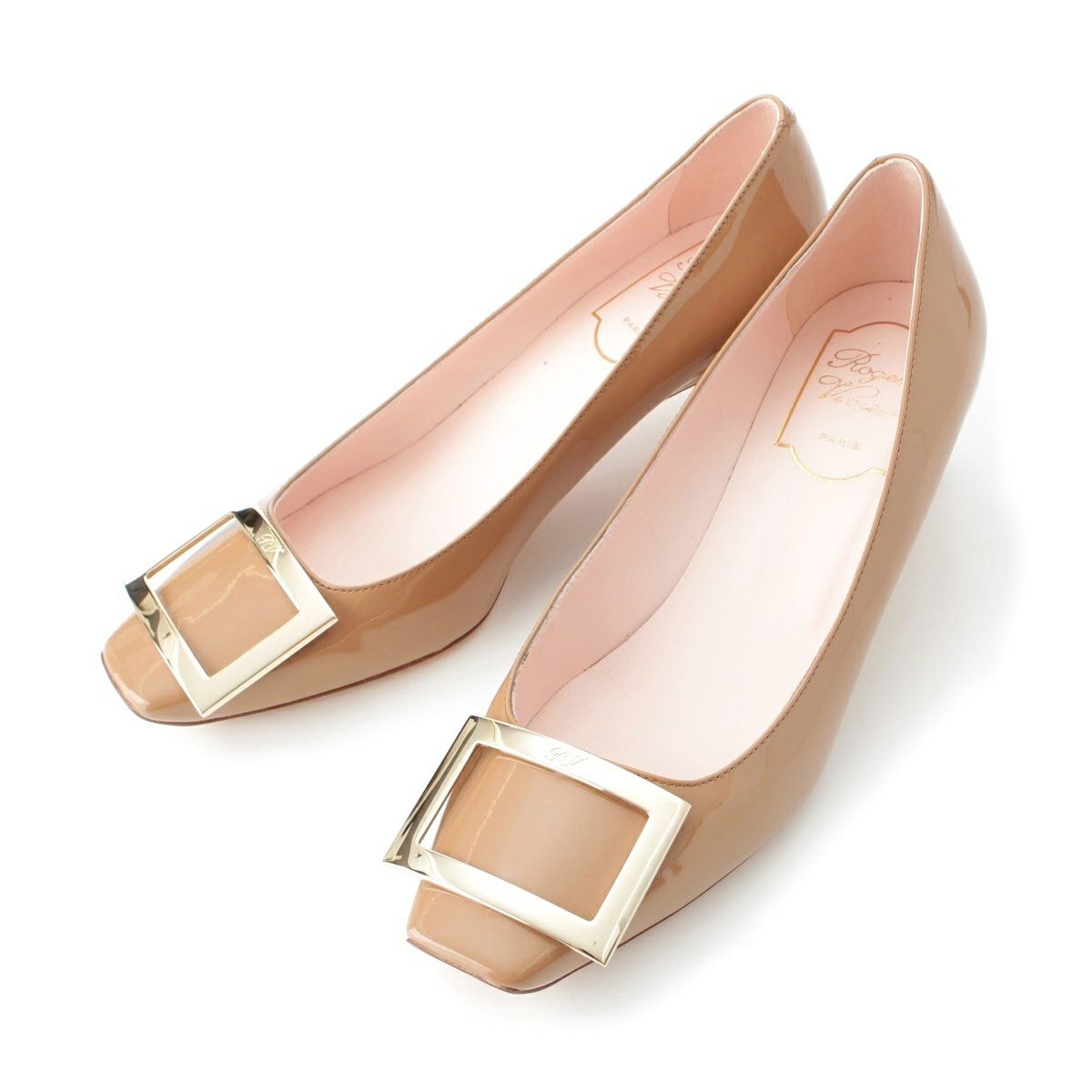 ロジェヴィヴィエ ベル ヴィヴィエ エナメル パテント バックル ヒール